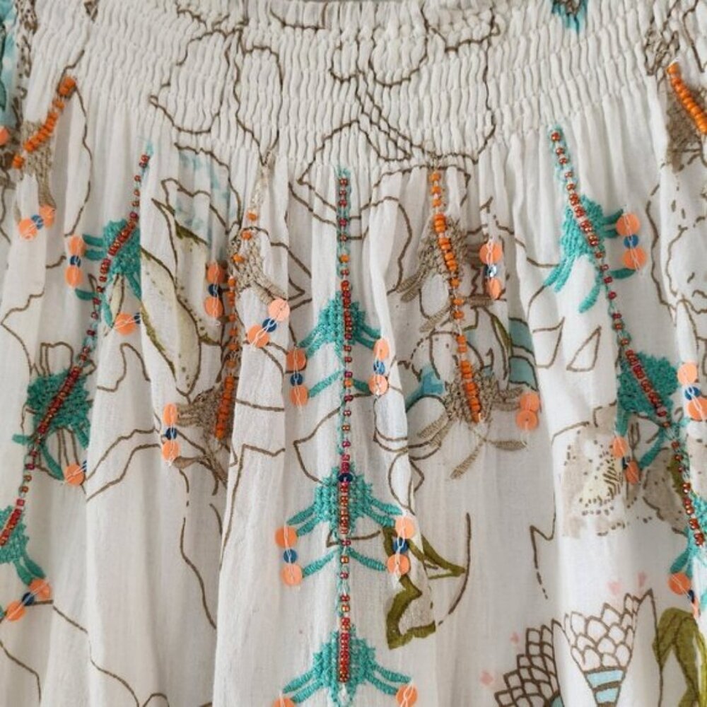 Z&L Floral Beaded‎ Pom Pom Dress Size Small - Picture 4 of 5